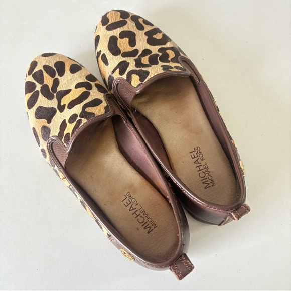 Michael Kors Shoes - Michael Kors Moccasins Flat Shoes Haircalf Leopard Brown Loafer Women's Size 7 M